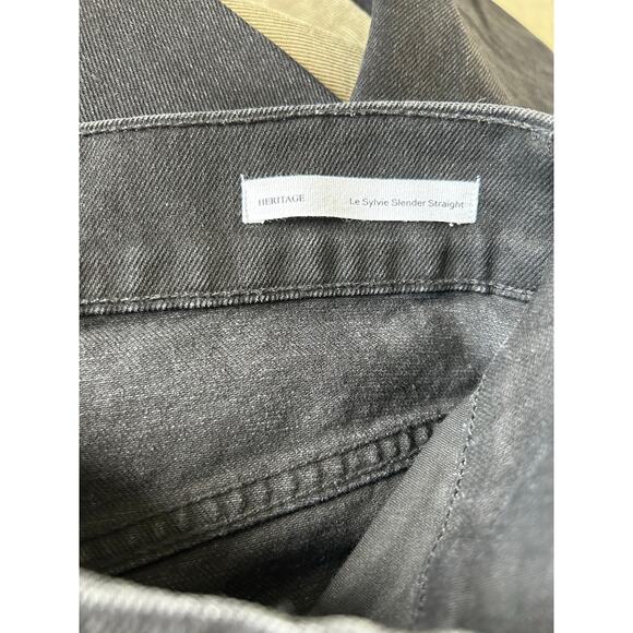 FRAME High Rise Black Wash Heritage Le Sylvie Slender Straight Women's size 25 - Picture 6 of 8